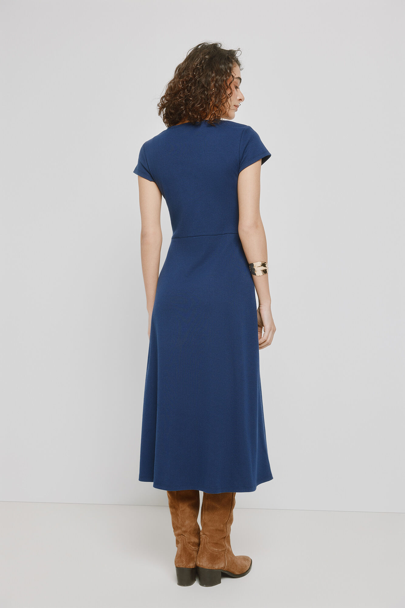 Milano Vestido escote en pico Navy