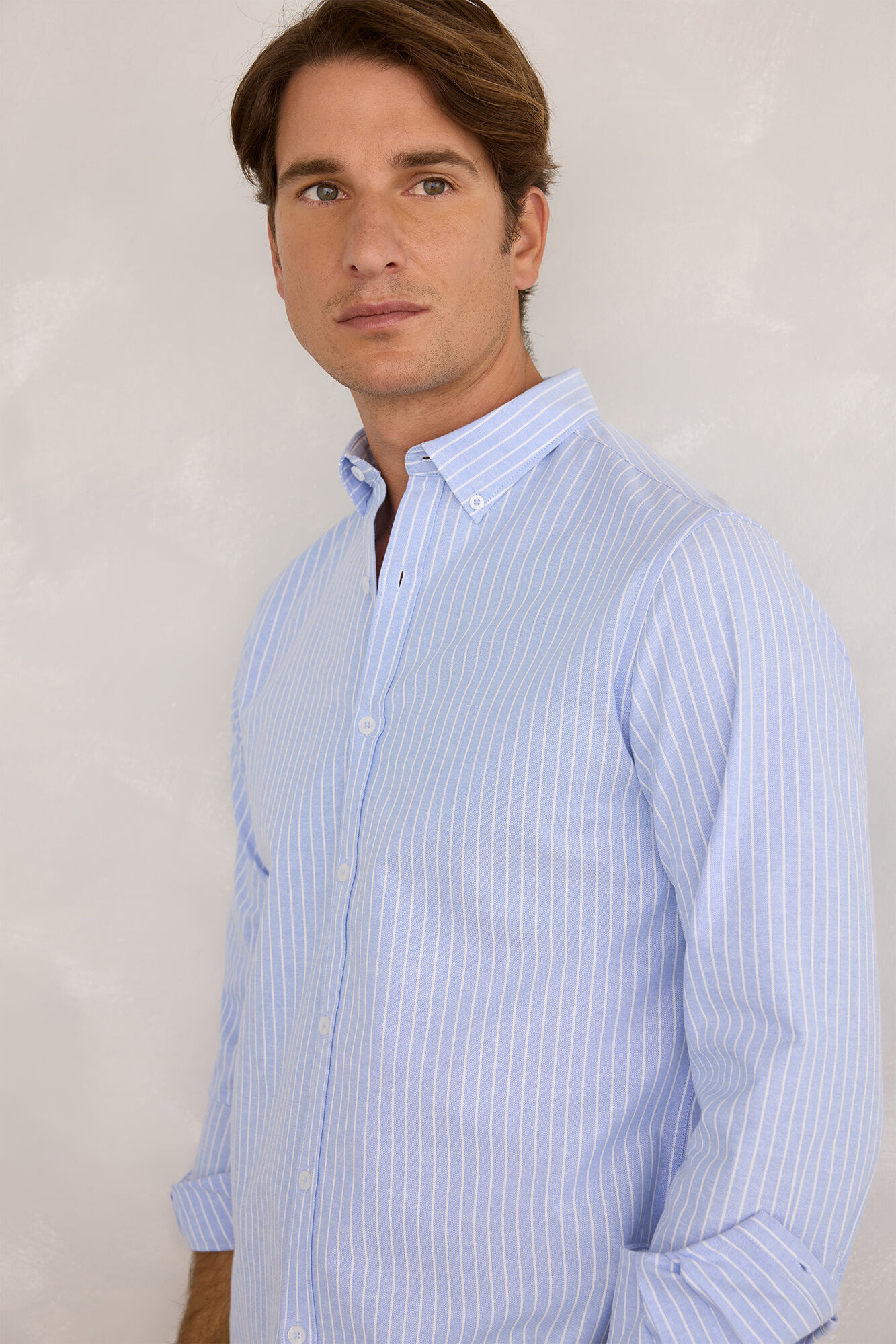 Milano Camisa deportiva a rayas Azul Claro