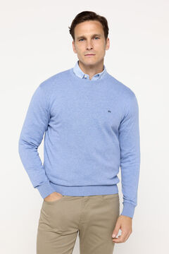 Fifty Outlet Suéter básico cuello redondo ajustado Azul