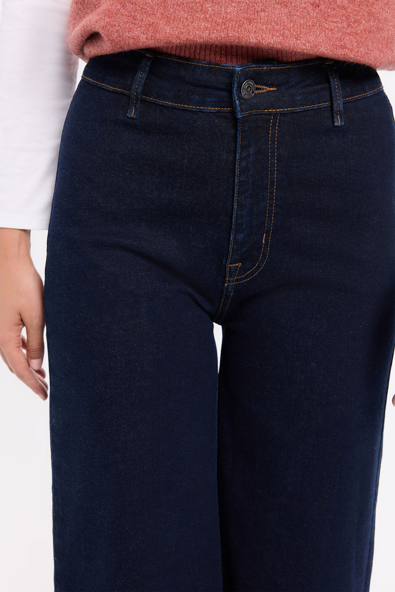 Milano Jeans culotte de tiro alto Navy