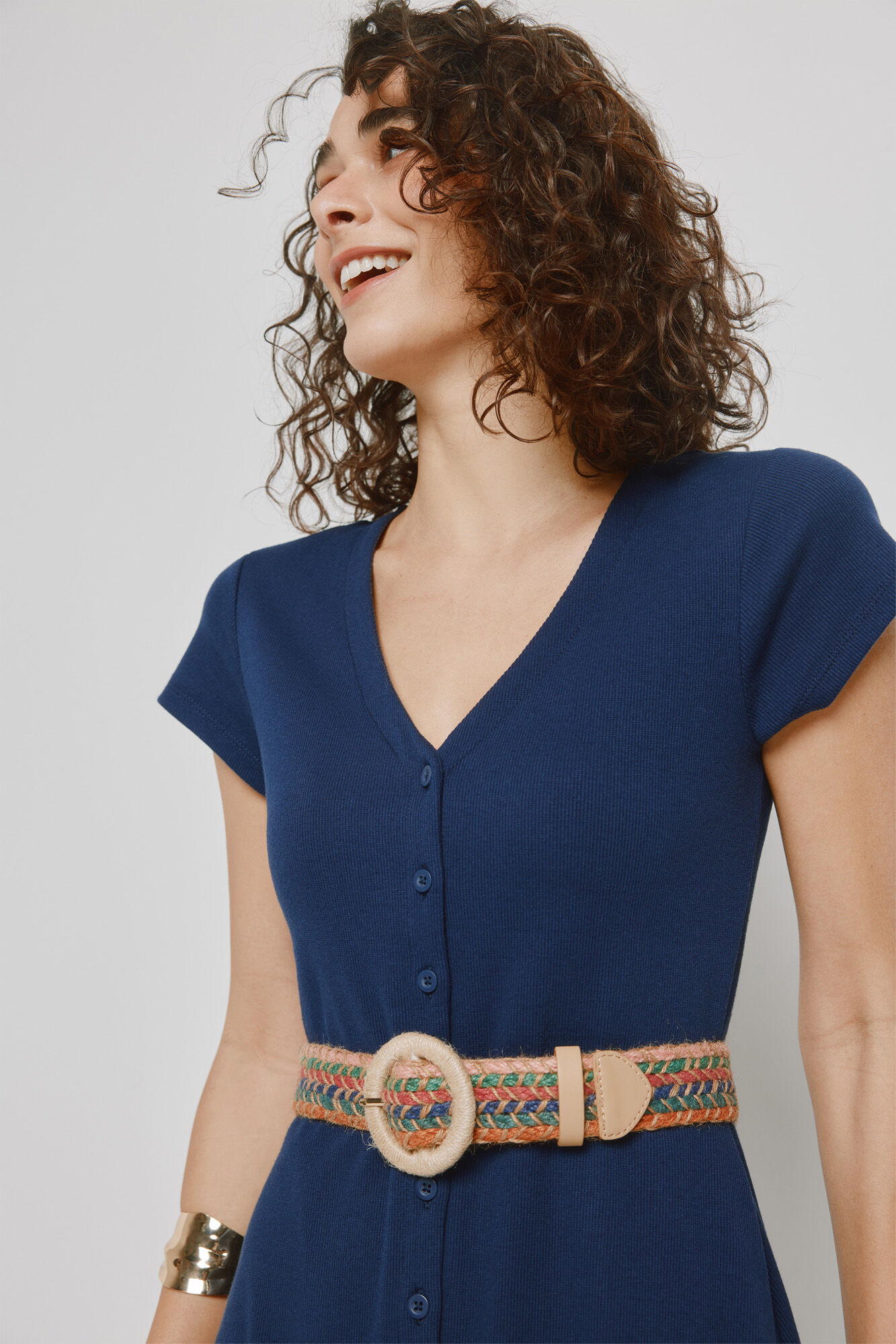 Milano Vestido escote en pico Navy