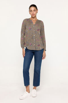 Fifty Outlet Blusa cuello pico Verde