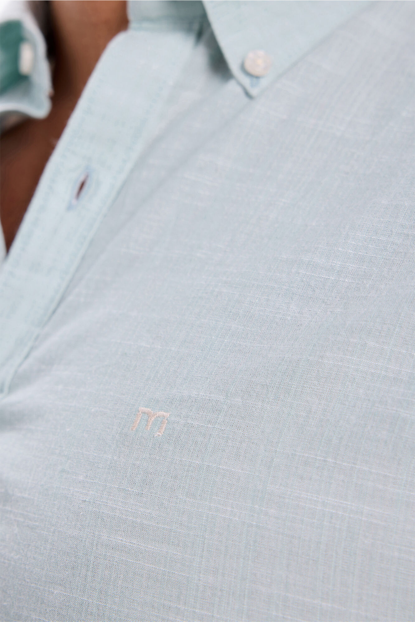 Milano Camisa Slub Lisa Azul