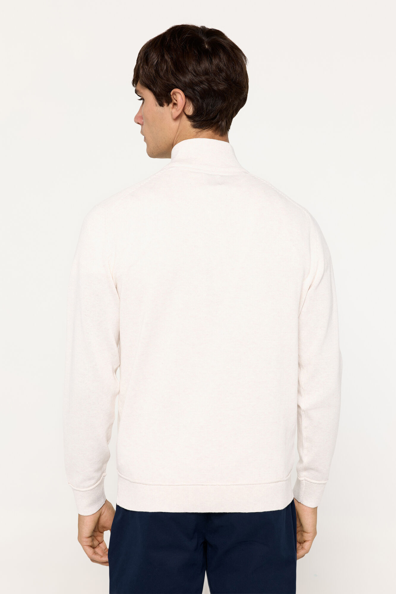 Milano Jersey Media Cremallera Marfil