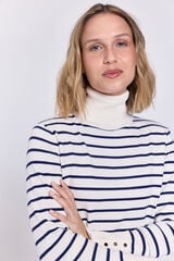 Milano Jersey de cuello de viscosa Azul