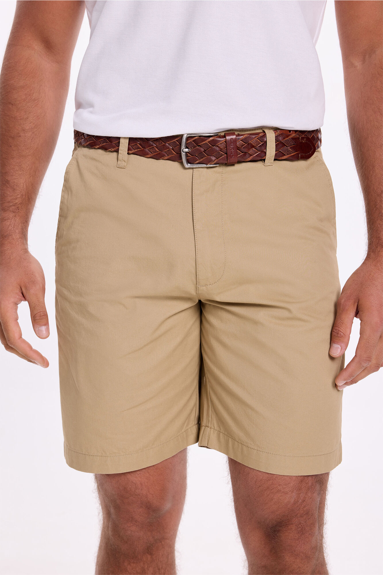 Milano Bermudas cl&aacute;sica de algod&oacute;n liso .