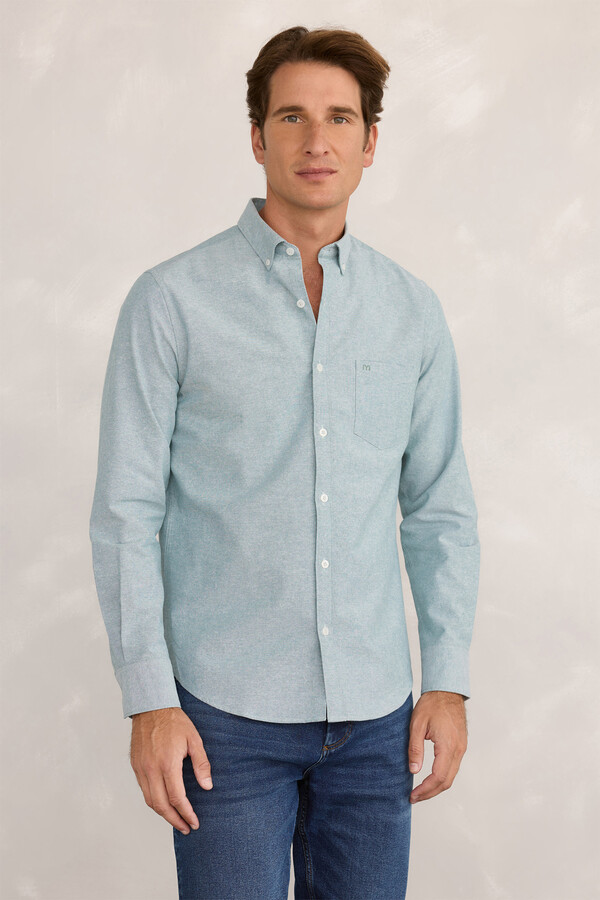 Milano Camisa deportiva Oxford Azul turquesa