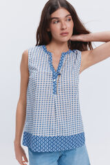 Fifty Outlet Blusa fluida estampada Azul