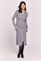 Milano Vestido polo acanalado Gris