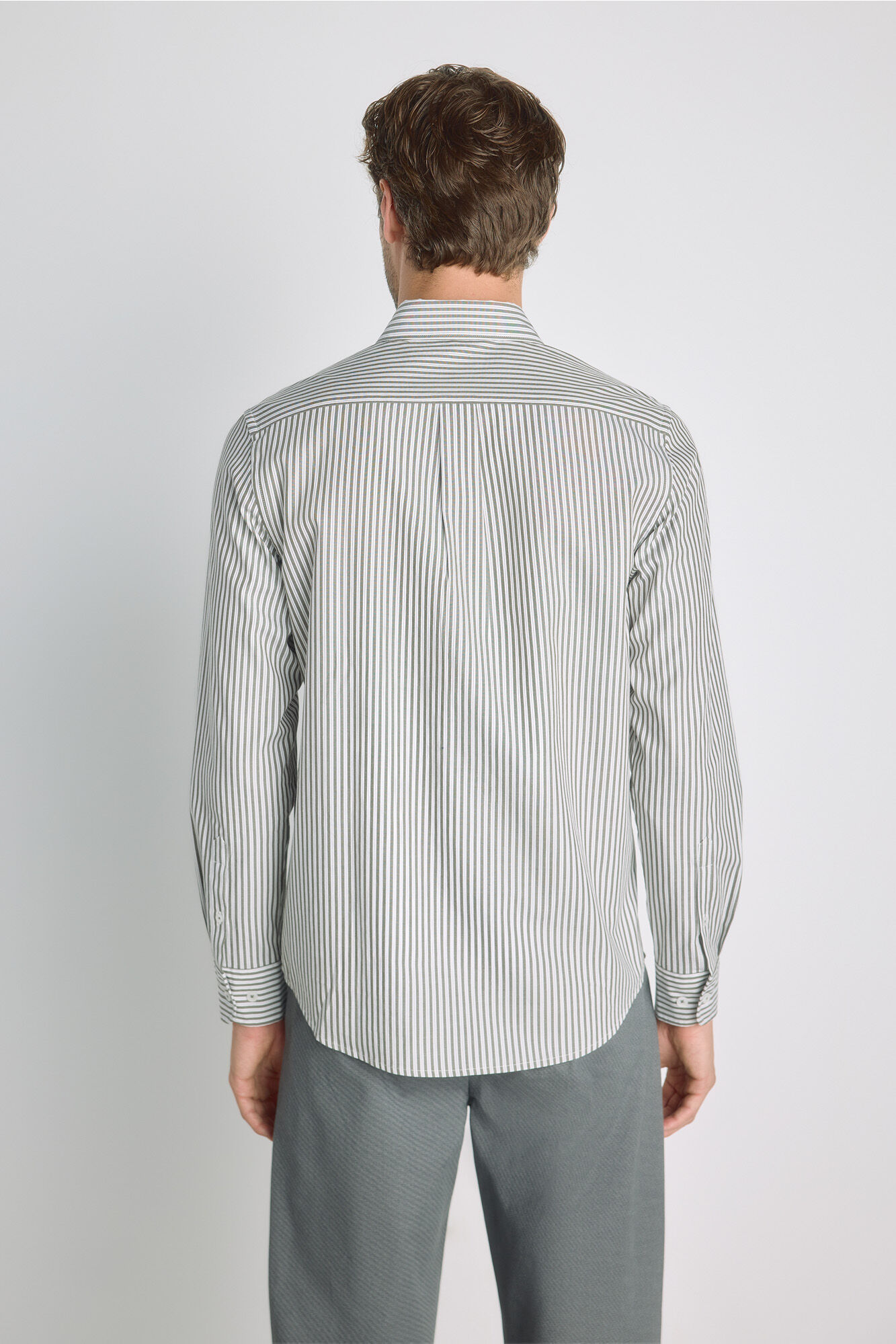 Milano Camisa de rayas manga larga Gris