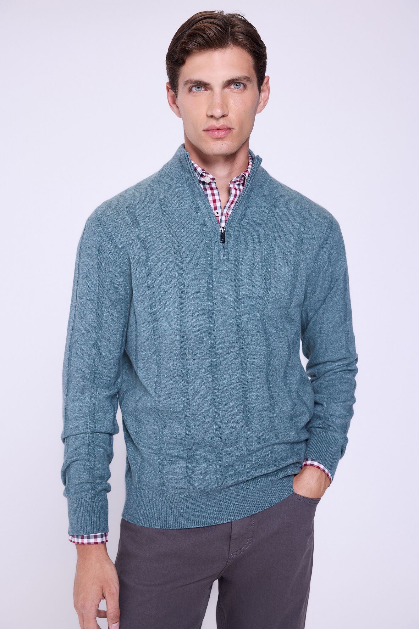 Milano Jersey con cierre de media cremallera