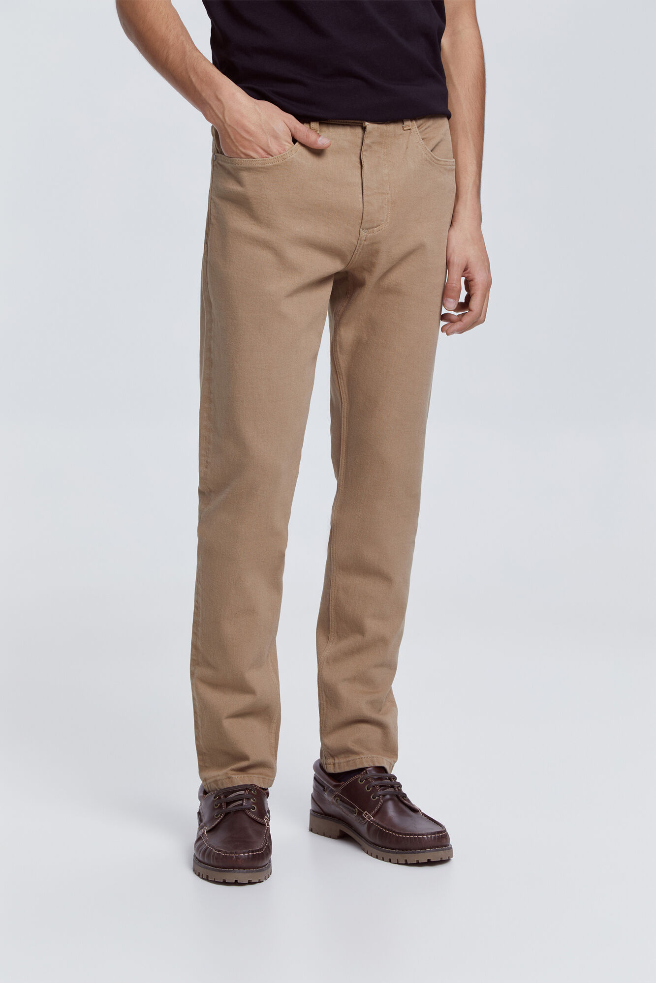 Milano Pantal&oacute;n Slim 5 Bolsillos Beige