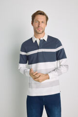 Milano Polo de rayas manga larga Navy