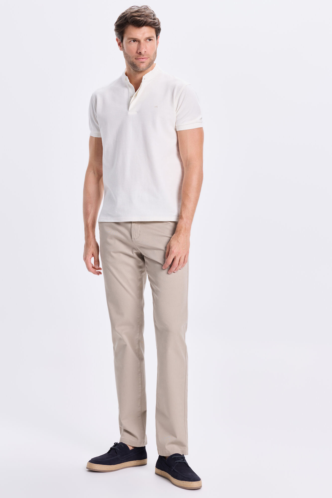 Milano Polo Mao Oxford Marfil