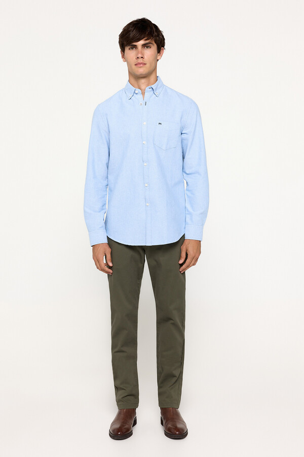 Milano Camisa Oxford Lisa Azul