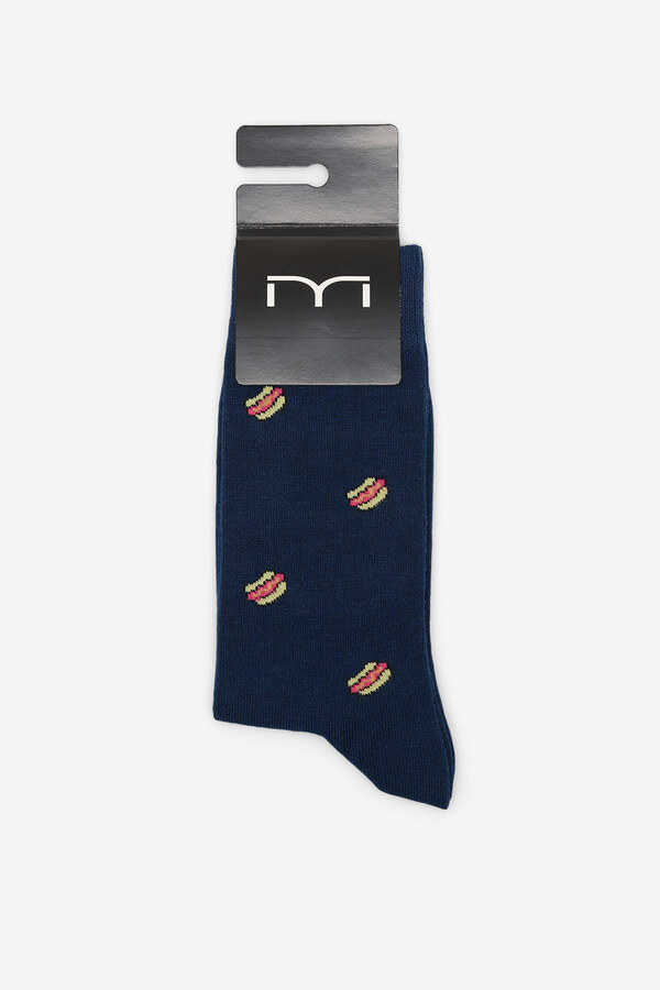 Milano Calcetines media caña print hot dogs Navy