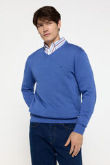 Fifty Outlet Jersey Patch cuello en pico Azul