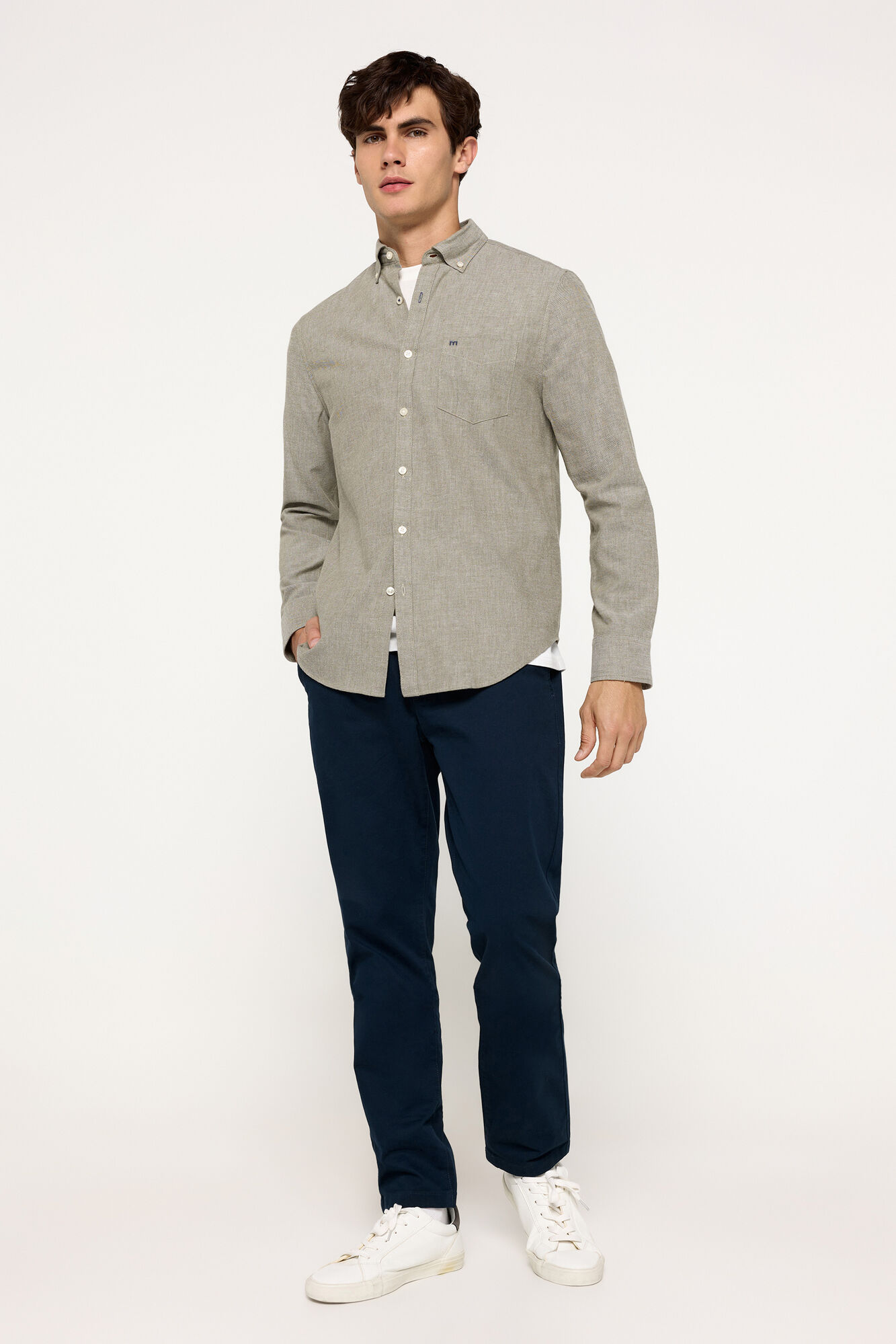 Milano Camisa Twill Lisa Gris