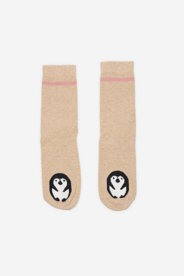 Milano Calcetines fantasía pingüinos natural