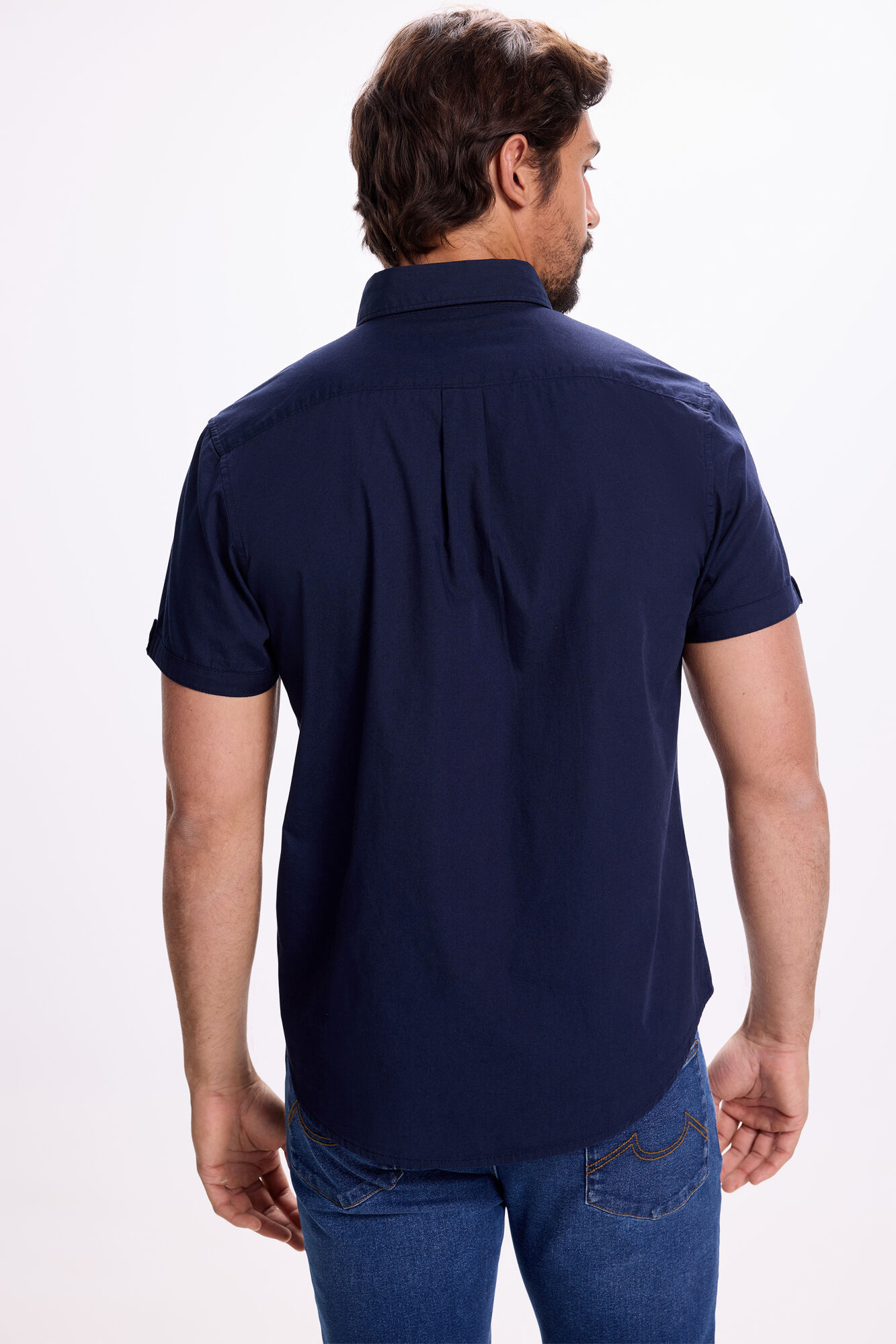 Milano Camisa de popel&iacute;n liso Azul