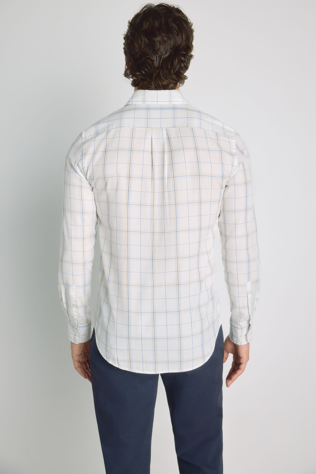 Milano Camisa de cuadros manga larga Azul Claro
