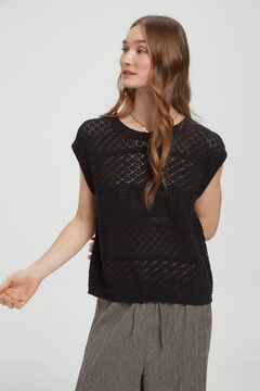 Fifty Outlet Top chaleco crochet Negro