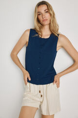 Milano Top con botones Navy