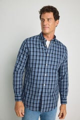 Milano Camisa de cuadros manga larga Azul Claro