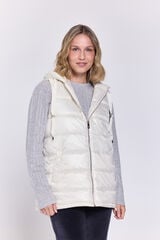 Milano Acolchado chaleco con capucha Marfil