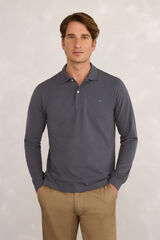 Milano Polo de rugby de manga larga Gris Oscuro