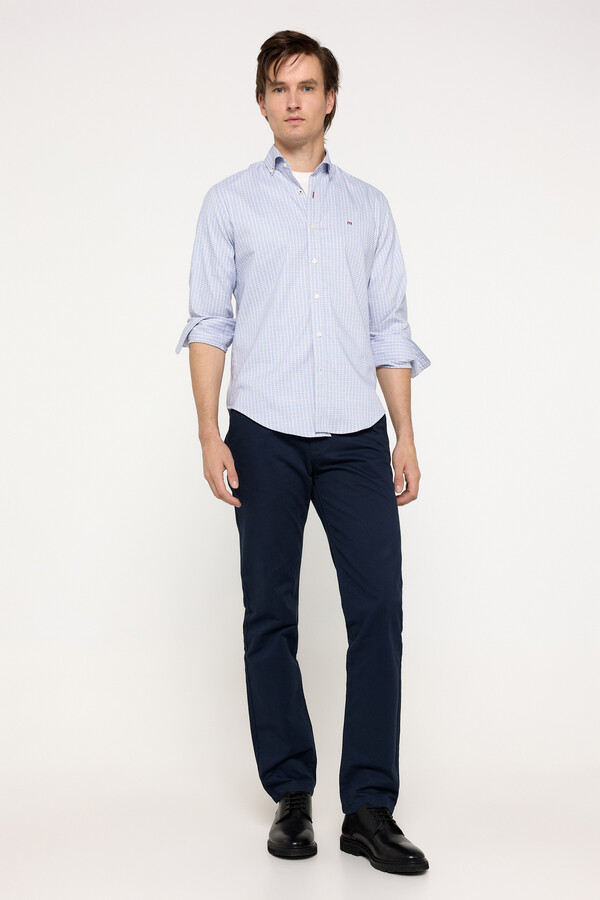 Milano Camisa Stretch Rayas Azul