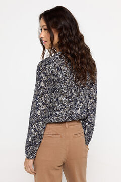 Fifty Outlet Blusa Estampada Plumetí Azul
