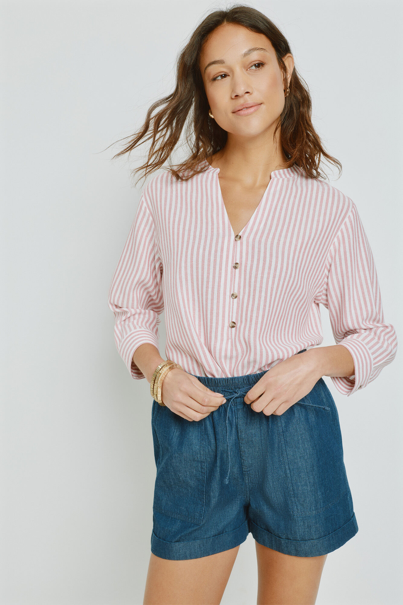 Milano Blusa de rayas Rosa