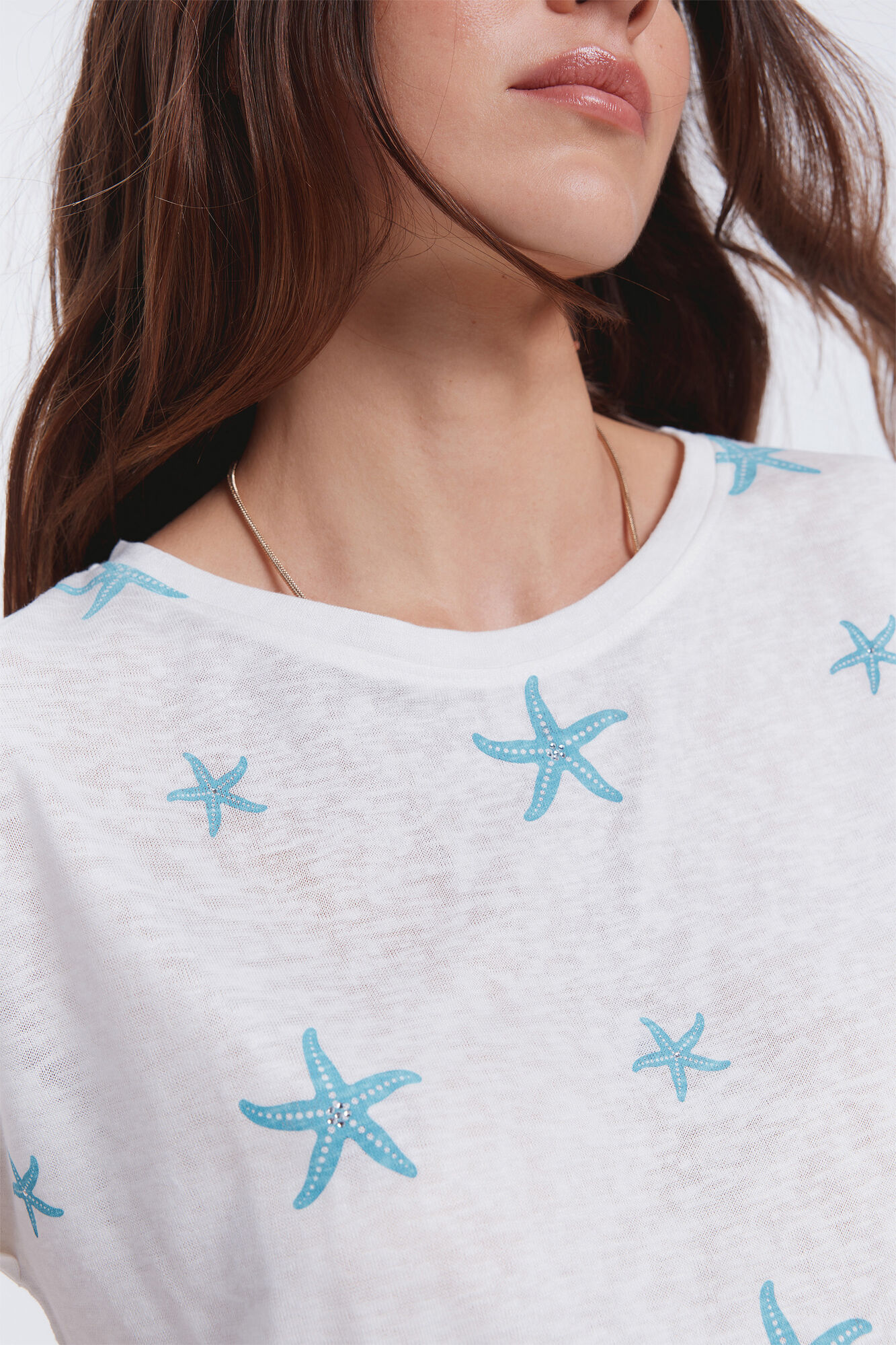 Milano Camiseta estampada con strass Azul