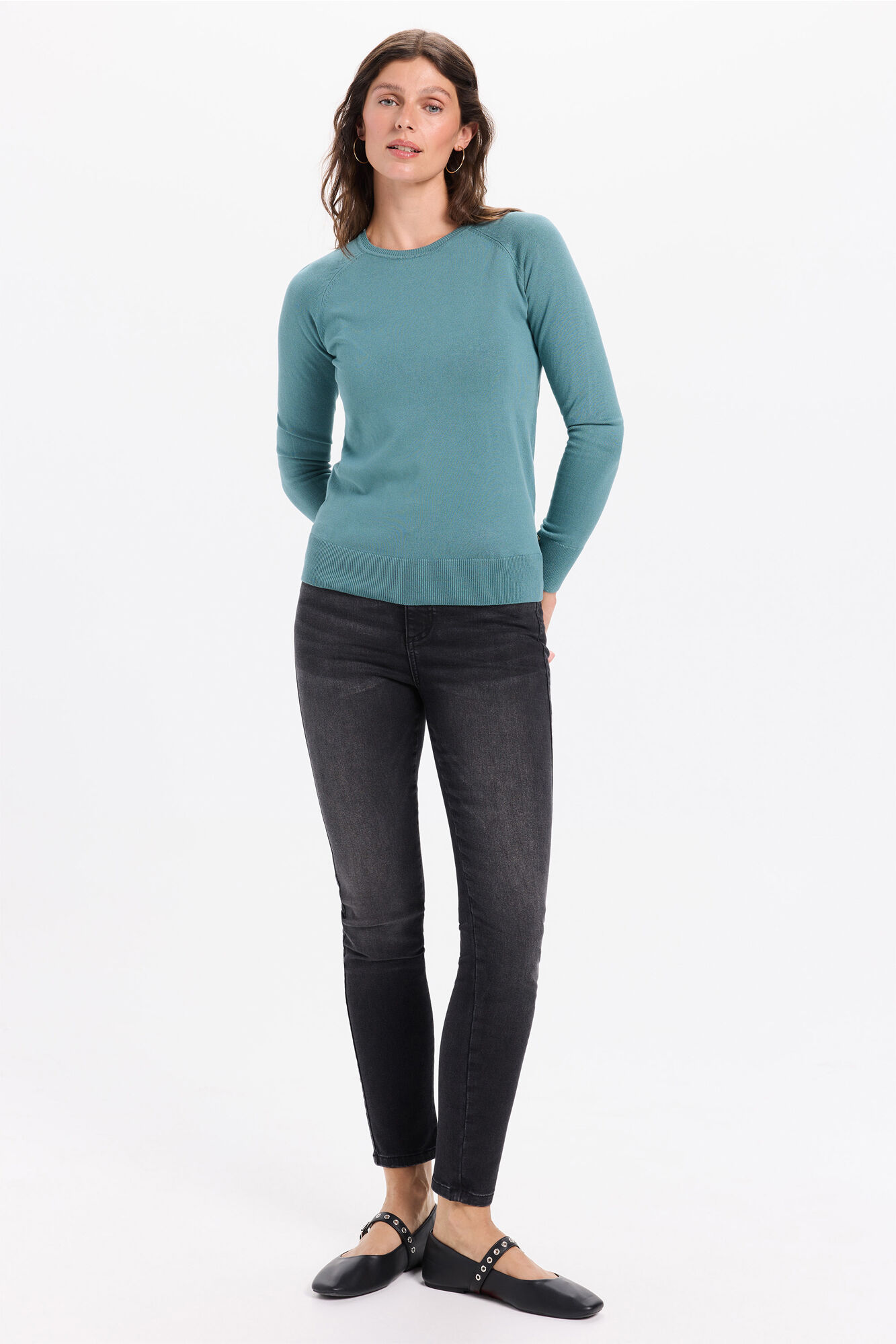 Milano Jersey liso b&aacute;sico de tejido Azul turquesa