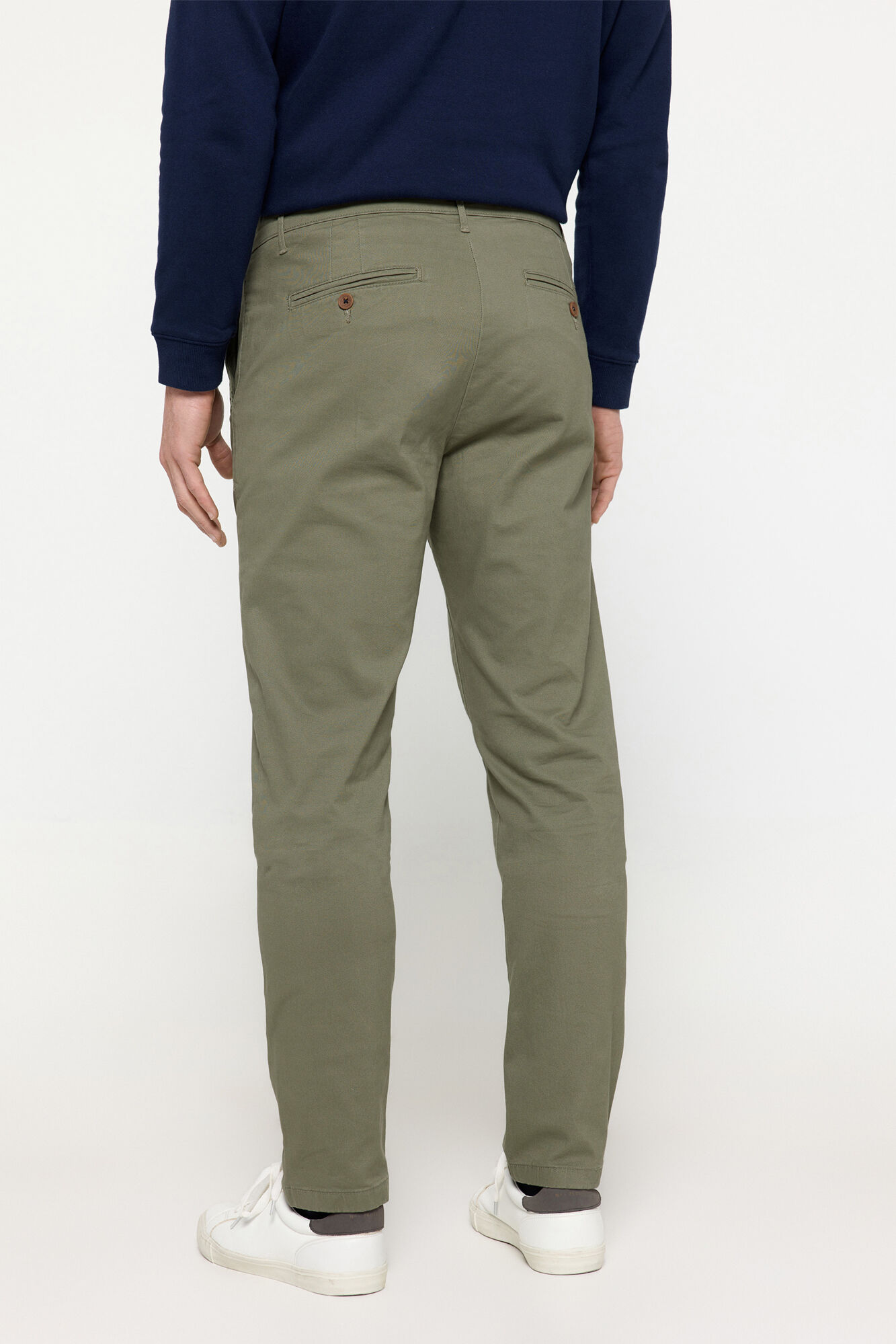 Milano Pantal&oacute;n Chino Liso Kaki Oscuro