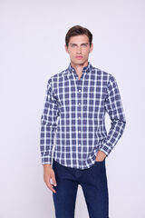 Milano Camisa a cuadros de corte relajado Navy