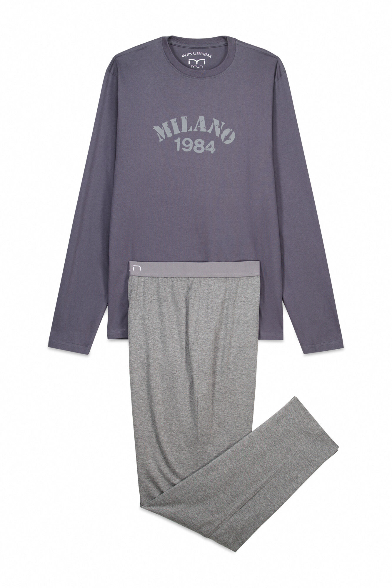 Milano Pijama con letras Gris Oscuro