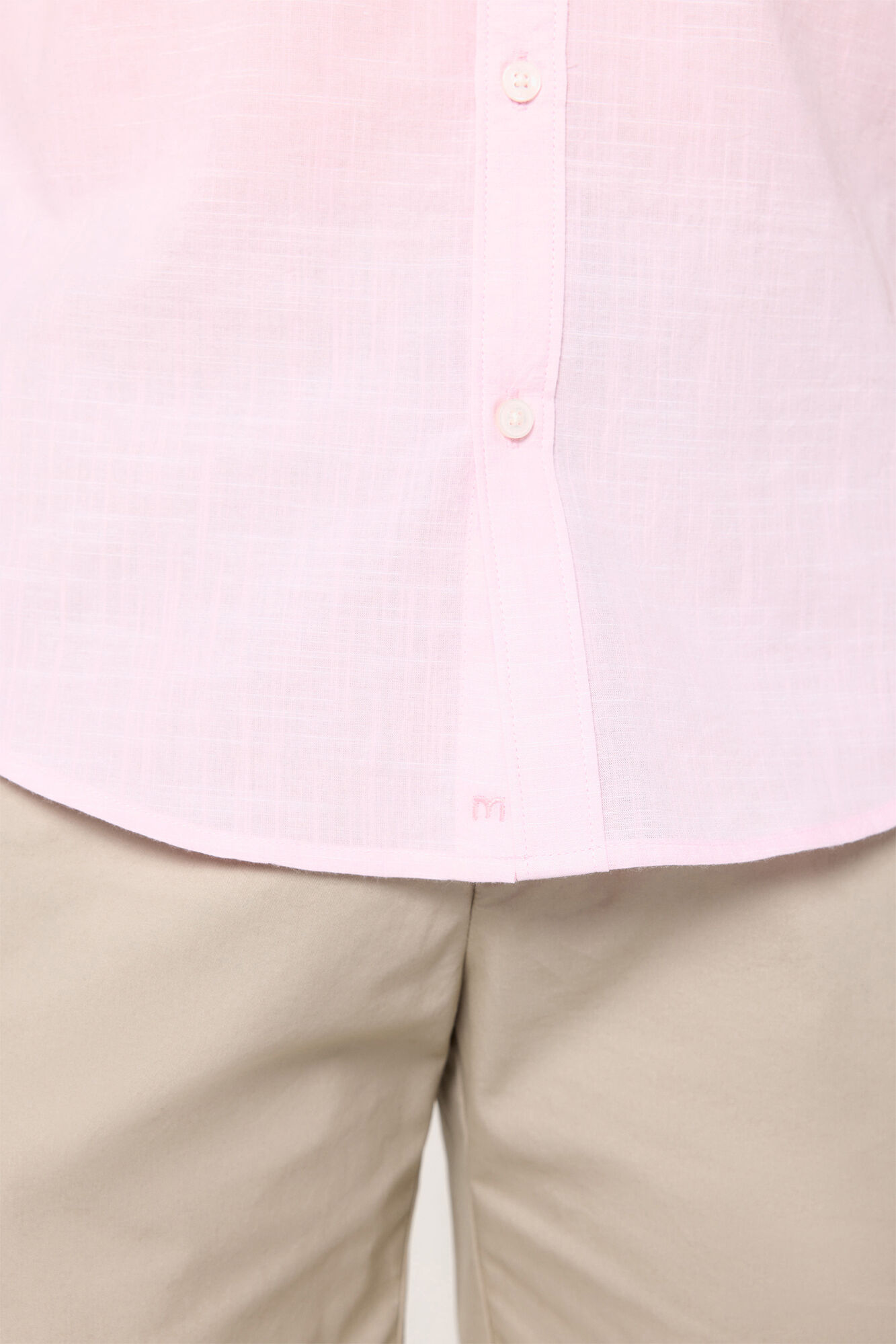 Milano Camisa slub rayas Rosa
