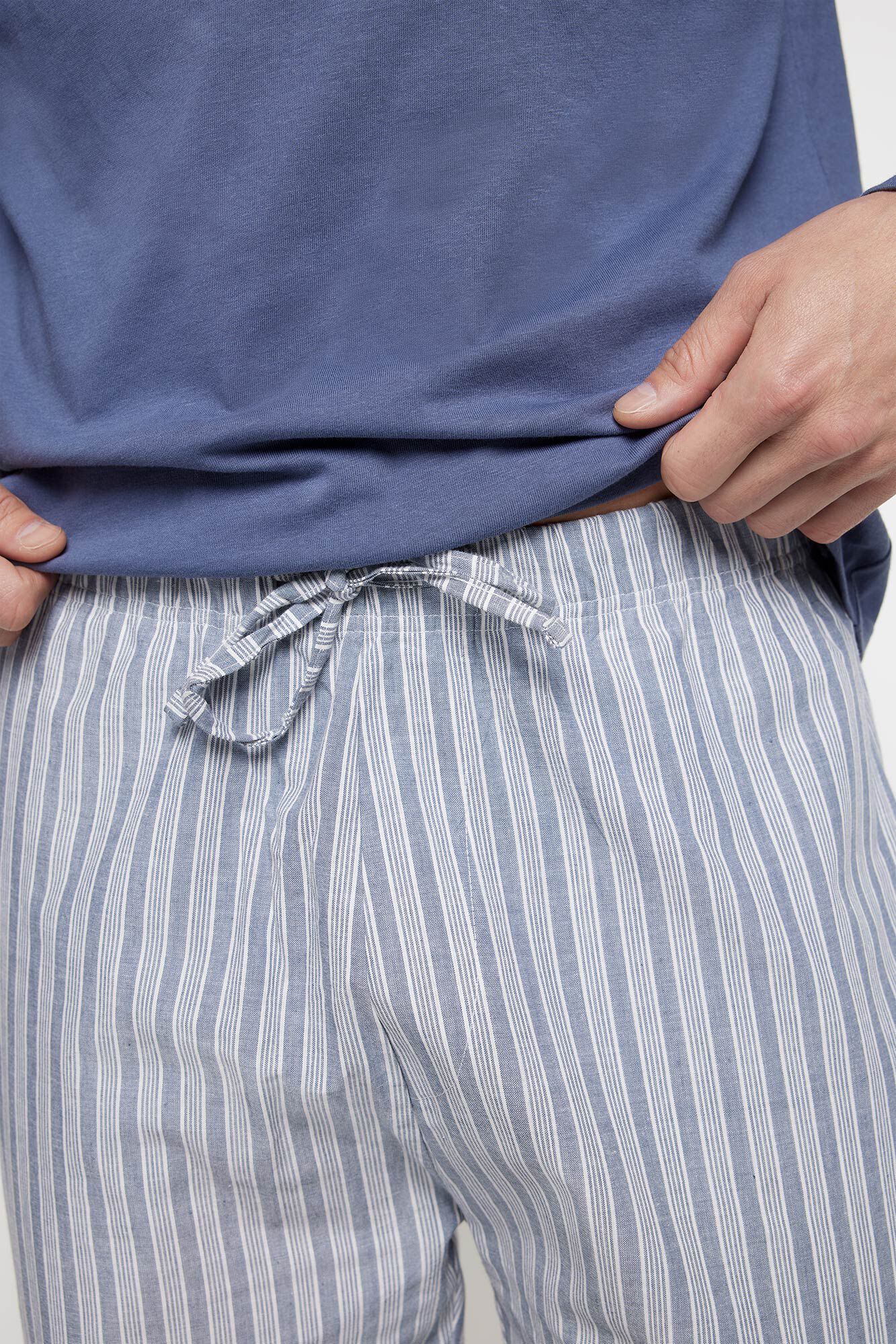 Milano Pijama Algod&oacute;n Cuadros. Azul