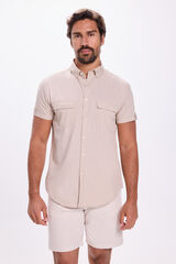 Milano Camisa de popelín liso Beige
