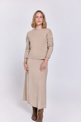 Milano Falda midi de tejido falda Beige/Claro