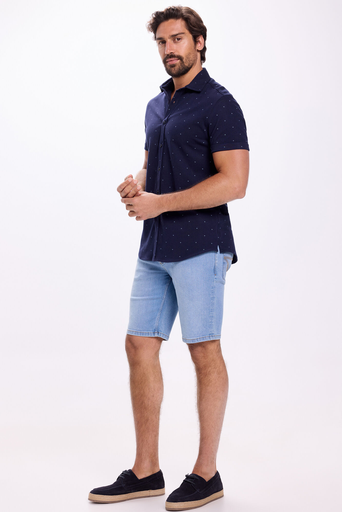 Milano Camisa de piqu&eacute; estampada Navy