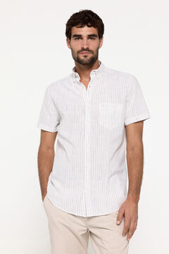 Fifty Outlet Camisa slub rayas Verde