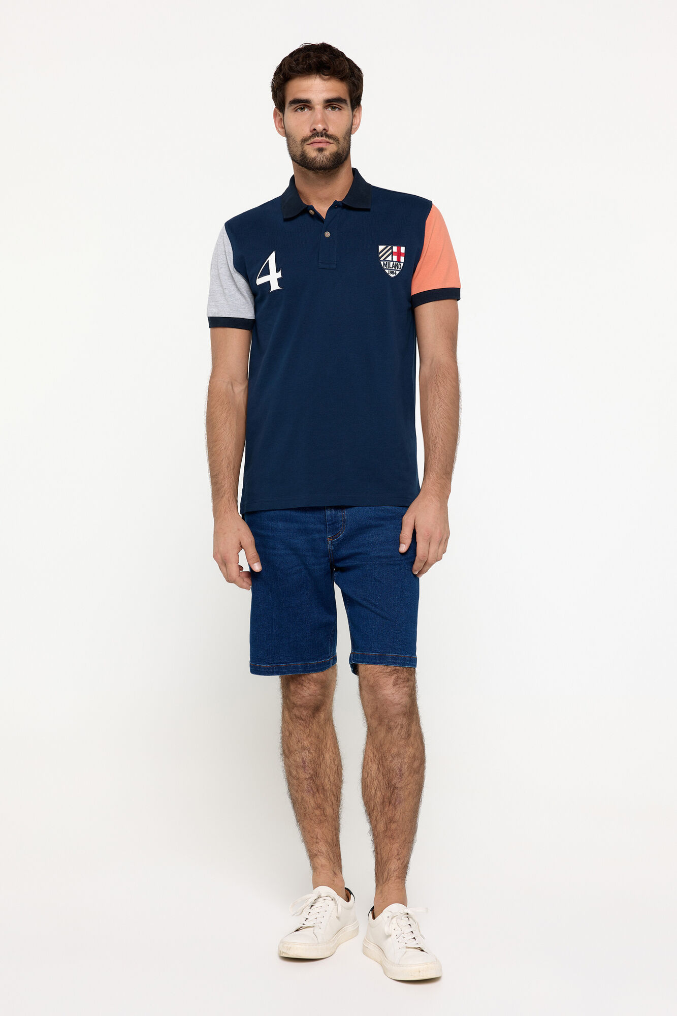 Milano Polo arlequ&iacute;n parches Navy
