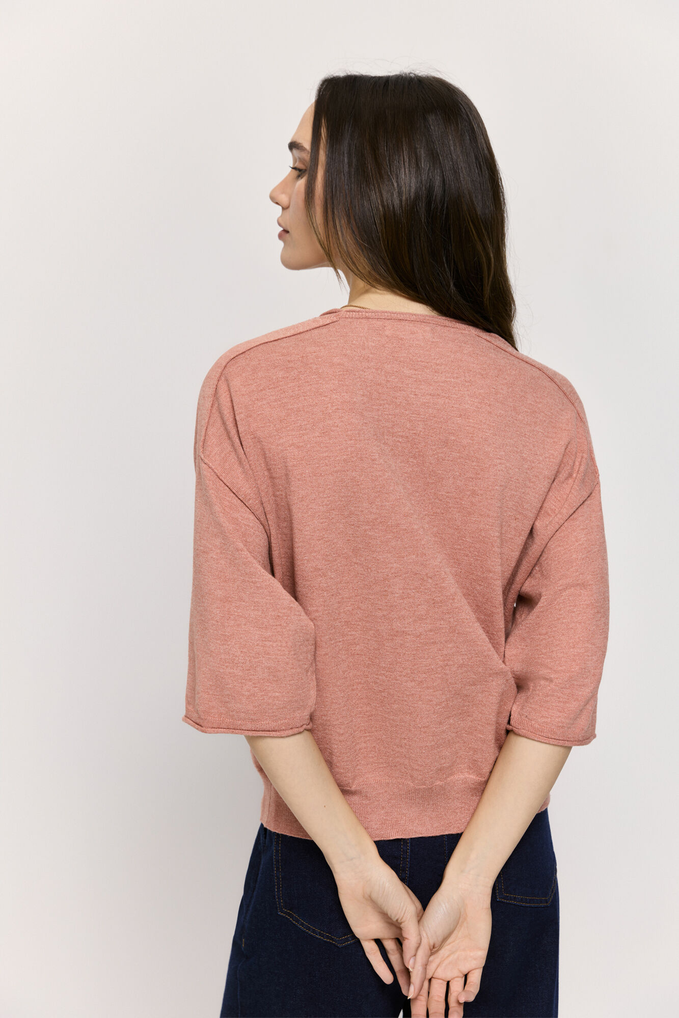 Milano Su&eacute;ter cuello redondo manga corta Rosa