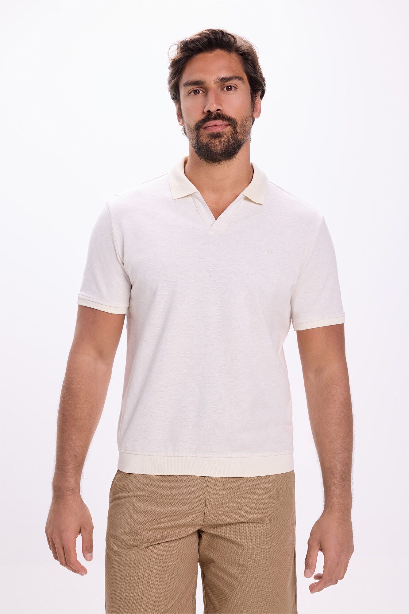 Milano Polo Cuello Abierto Beige