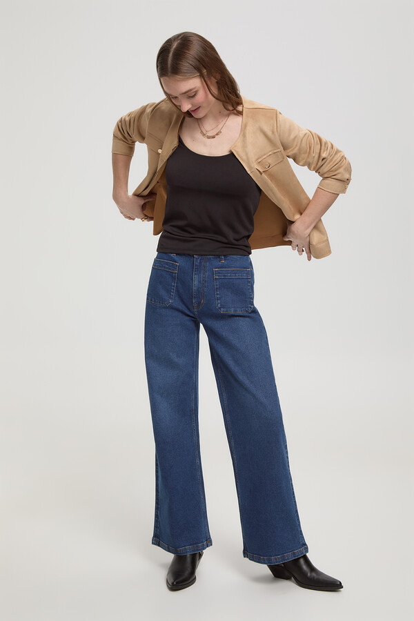 Milano Camiseta elástica tirante ancho Negro