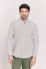 Milano Camisa manga larga a cuadros Kaki Oscuro