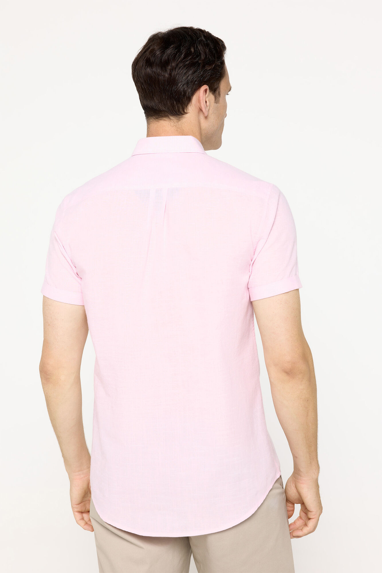 Milano Camisa slub rayas Rosa